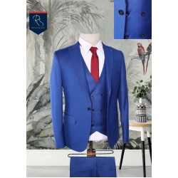 Cobalt Blue Men Suit 3 Piece