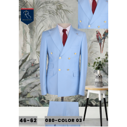 light blue double breasted suit