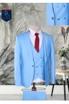 Soft Blue Men Suit 3 Piece