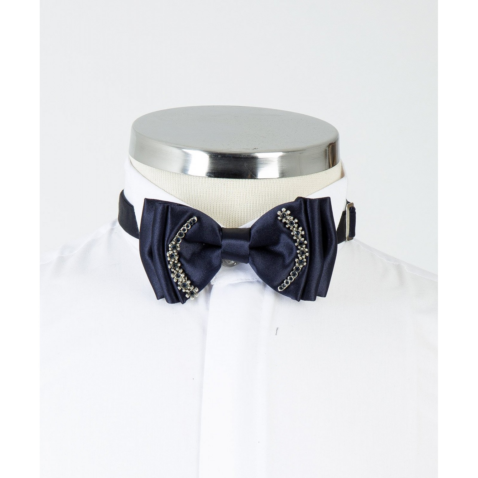 Navy Blue Ornamental Bow Tie