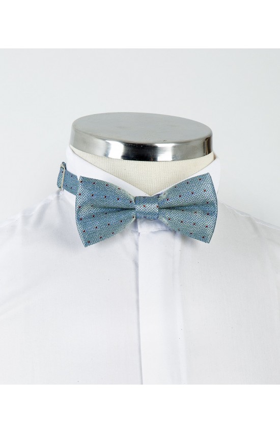 Light Blue Patterned Bow Tie