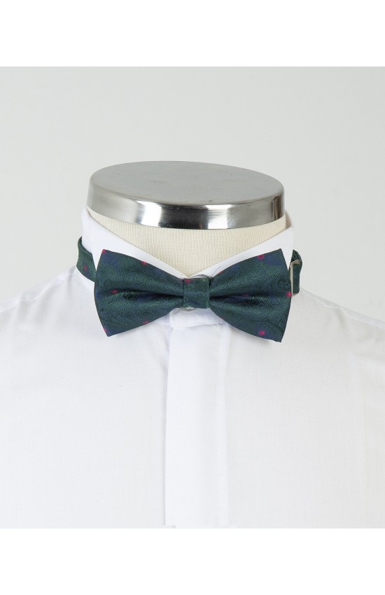 Green Patterned Bow Tie