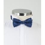 Navy Blue Patterned Bow Tie
