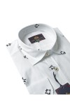 Star Printed White Cotton Shirt