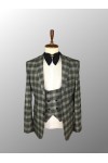 Greenish Gray Plaid Suit
