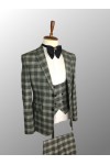 Greenish Gray Plaid Suit