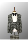 Greenish Gray Plaid Suit
