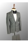 Patched Pocket Gray Plaid Suit