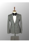 Patched Pocket Gray Plaid Suit