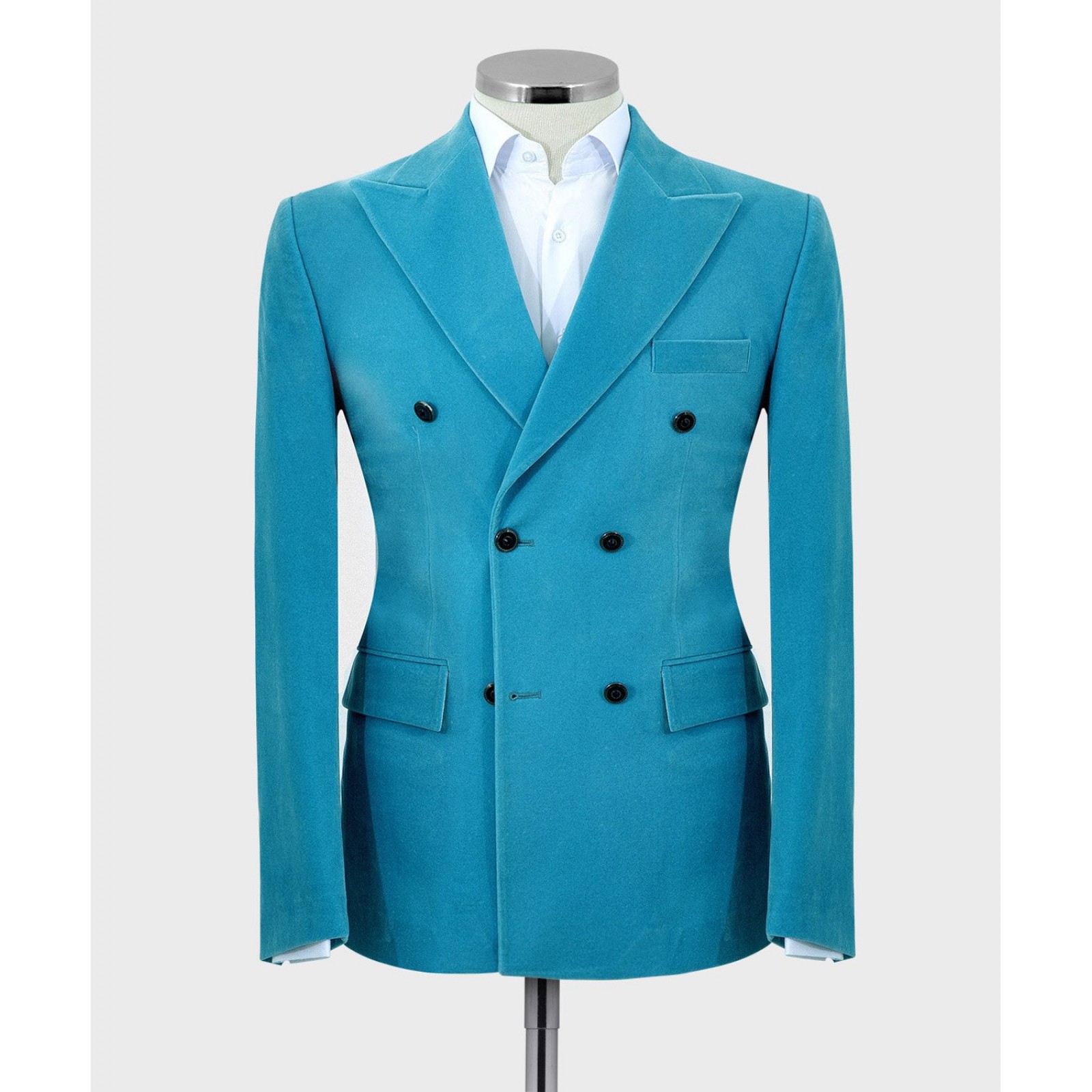 Turquoise Velvet Suit