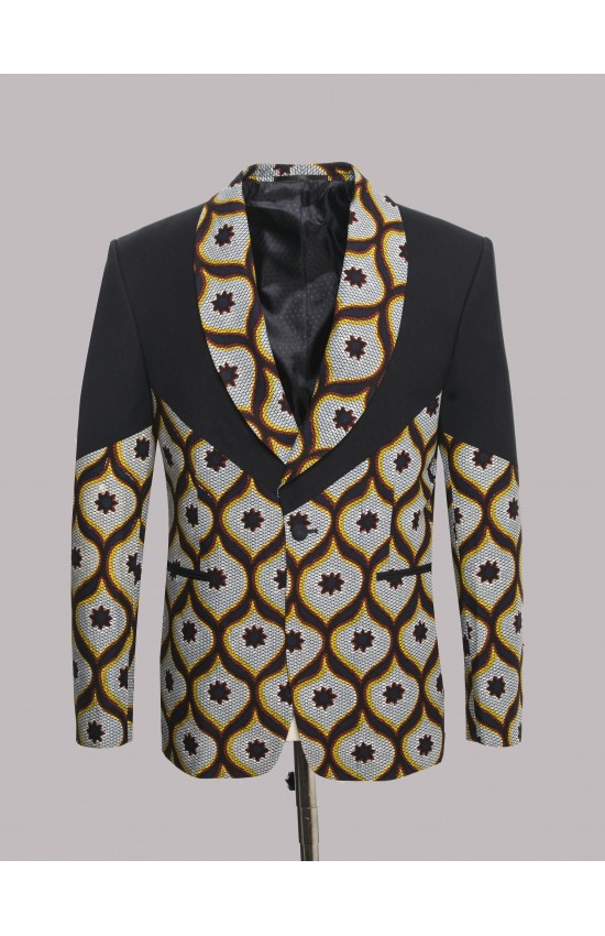 Black with Multicolor Patterned Tuxedo