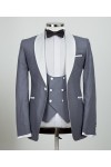 Silver with White Lapel Tuxedo
