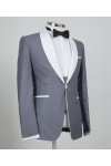 Silver with White Lapel Tuxedo
