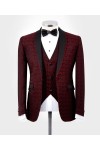 Burgundy Patterned Tuxedo