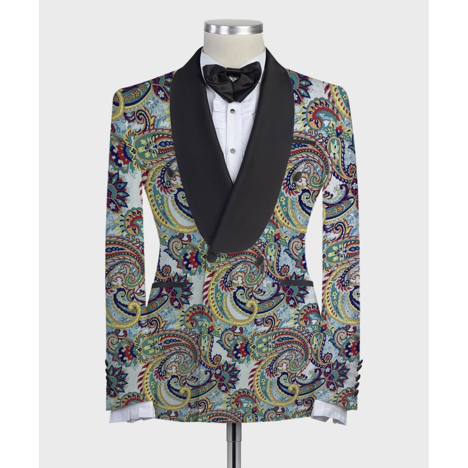Digital Printed Paisley Colorful Tuxedo