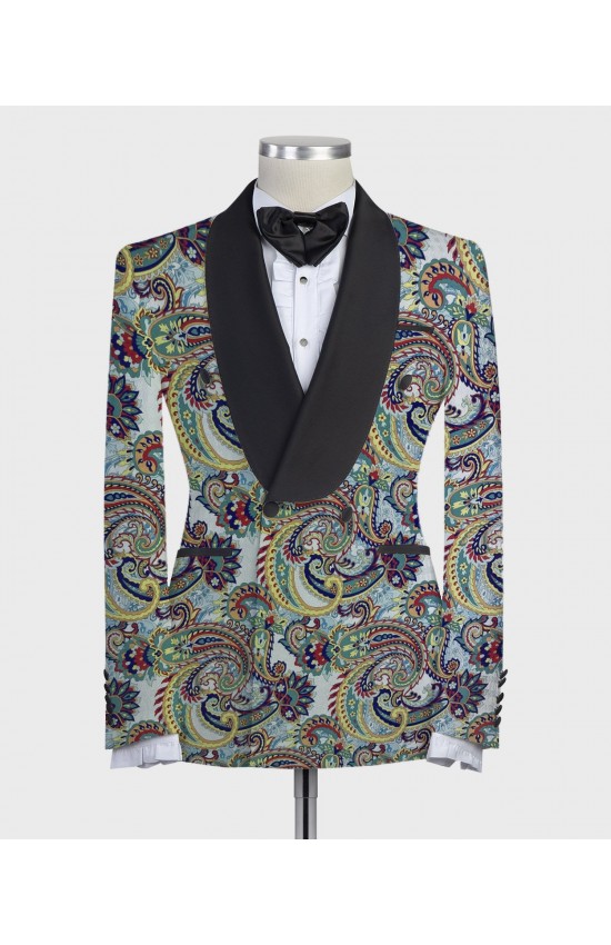Digital Printed Paisley Colorful Tuxedo