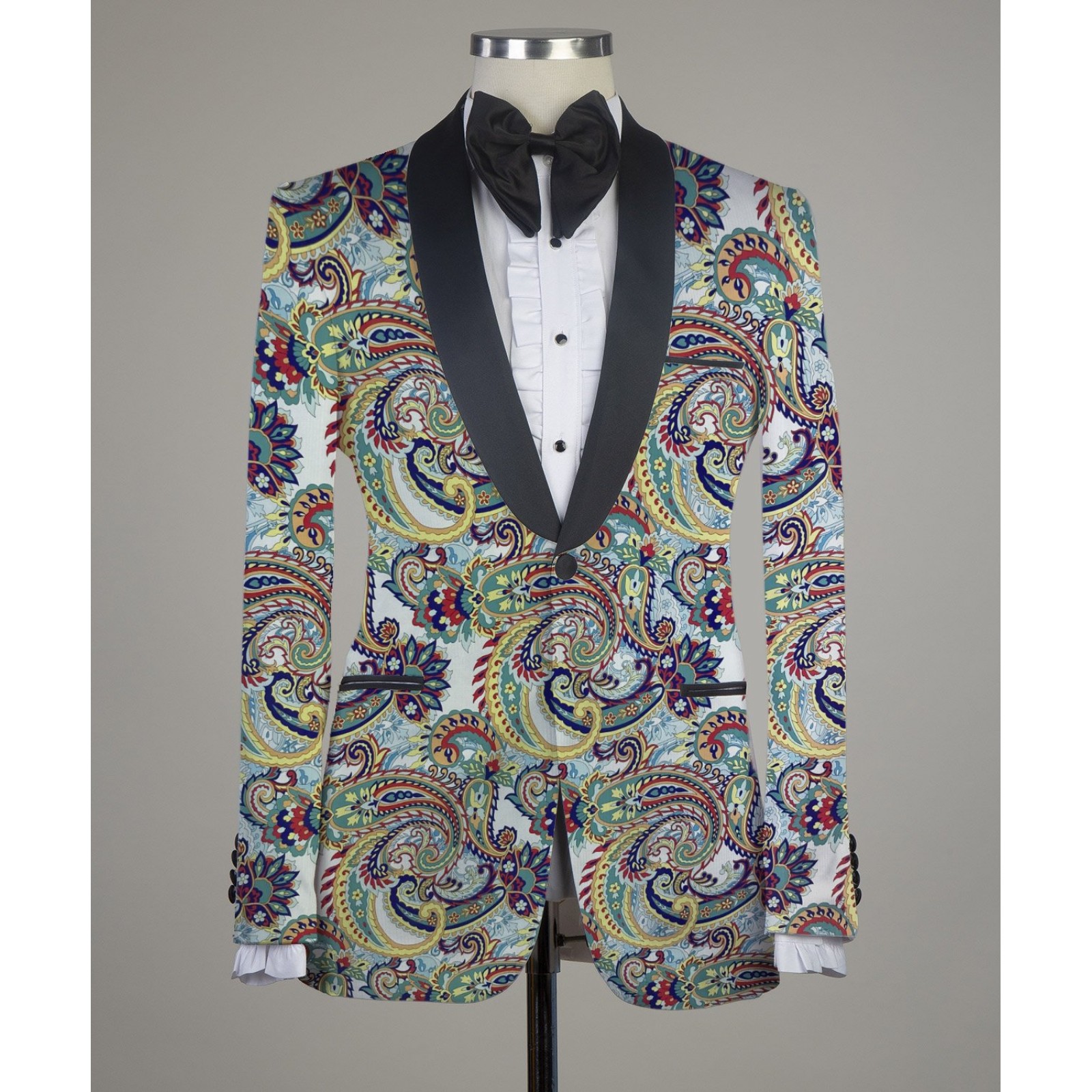 Digital Printed Paisley Colorful Tuxedo