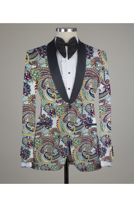 Digital Printed Paisley Colorful Tuxedo