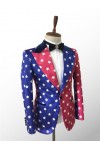 Blue and Red Starred Velvet Tuxedo