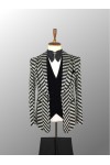 Gray and Black Patterned Tuxedo