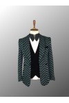 Green and Black Patterned Tuxedo