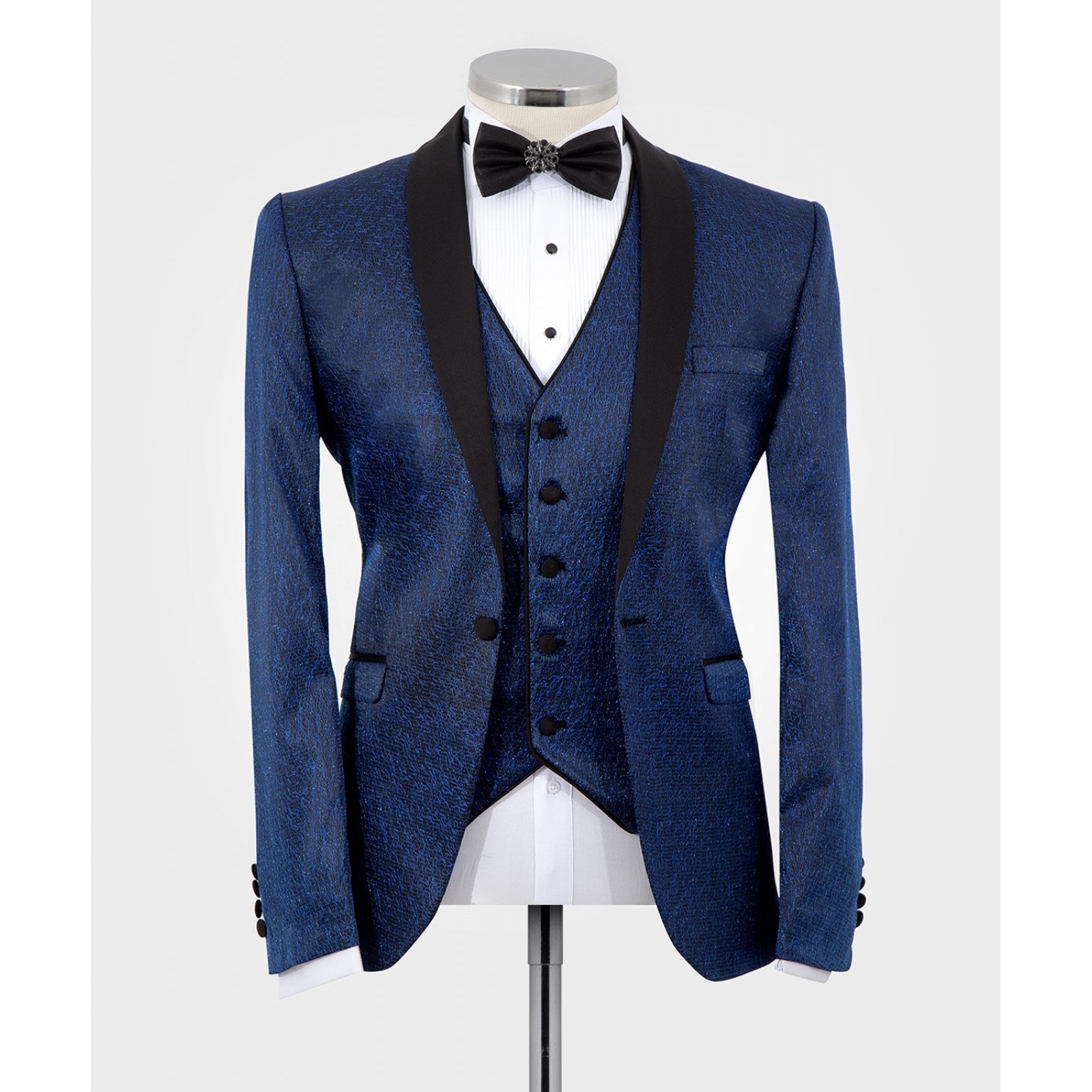 Shiny Navy Blue Tuxedo
