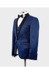 Shiny Navy Blue Tuxedo