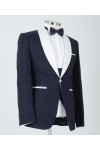 Navy Blue with White Lapel Tuxedo