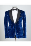 Blue Velvet with Pearl Tuxedo