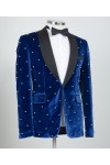 Blue Velvet with Pearl Tuxedo