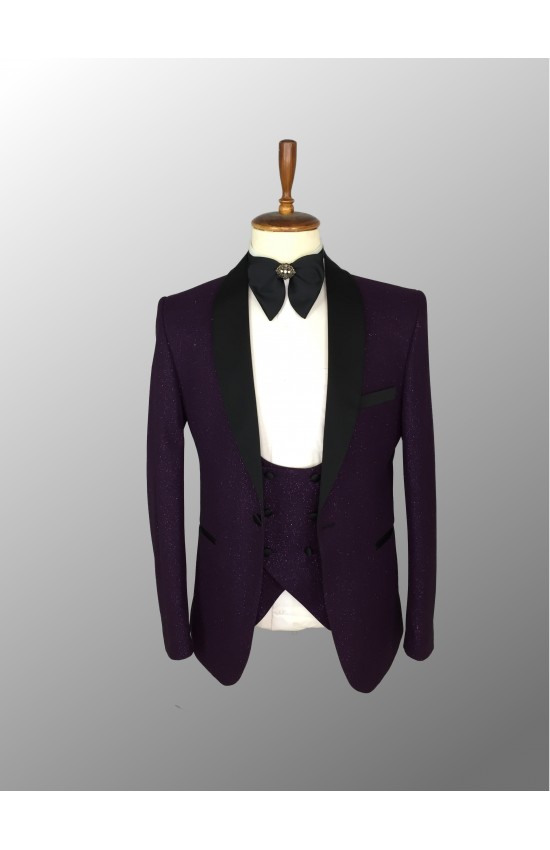 Purple Sparkled Tuxedo