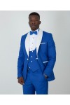 Royal Blue with White Lapel Tuxedo