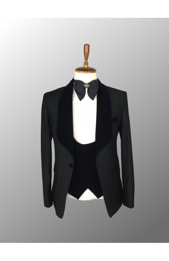 Black With Velvet Shawl Tuxedo