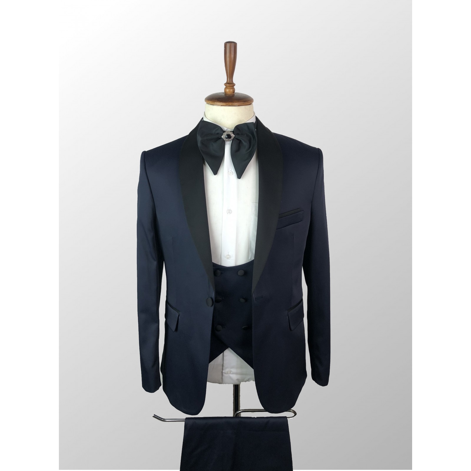 Shiny Navy Blue Tuxedo