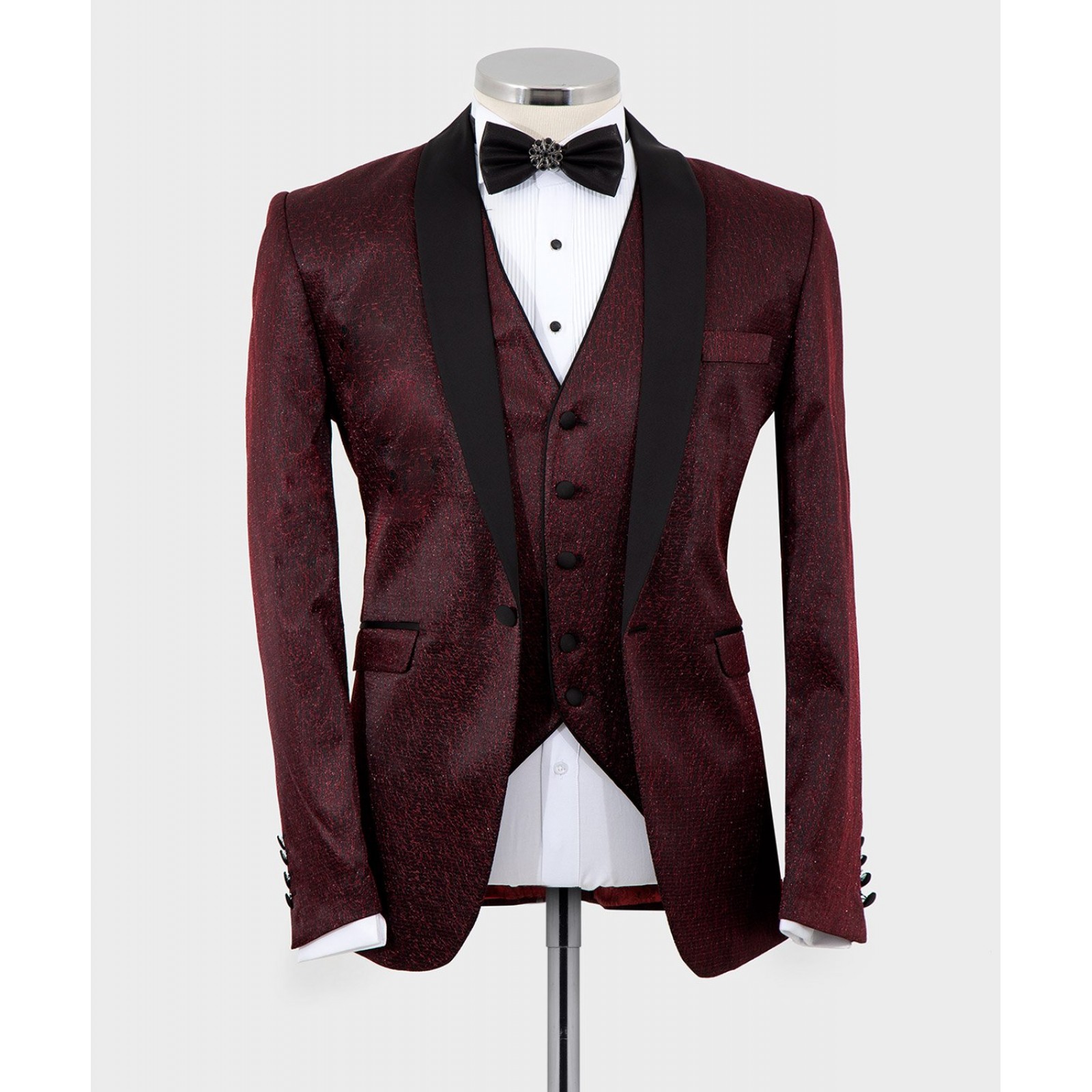Shiny Burgundy Tuxedo