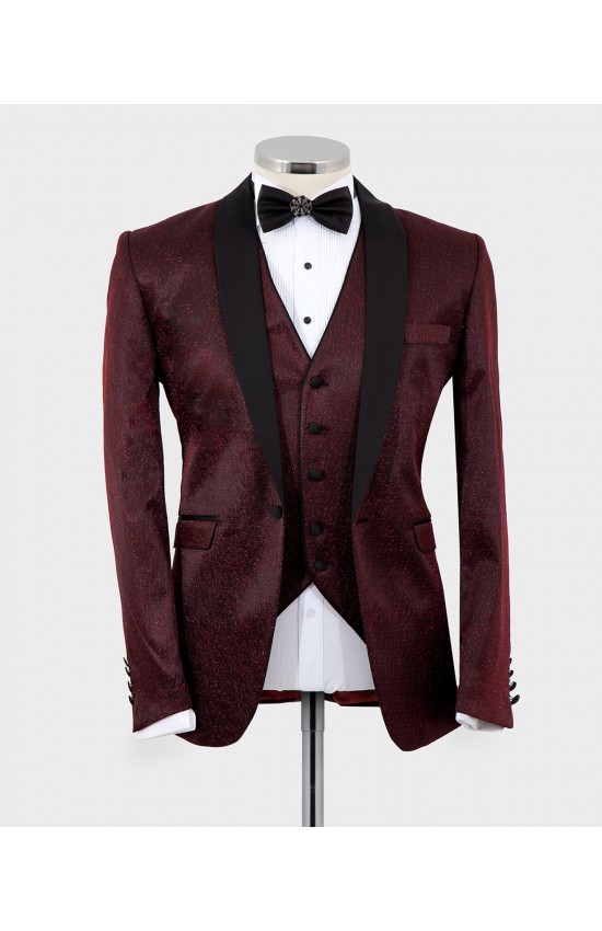 Shiny Burgundy Tuxedo